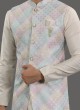 Multi Color Sequins Work Nehru Jacket Set